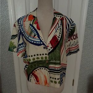 NWOT Rachel Zoe Tropical Blouse